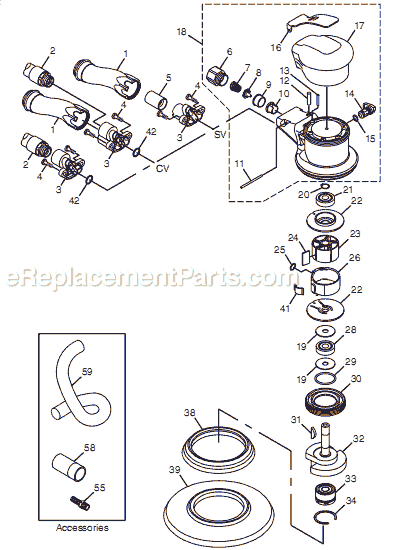 Page A Diagram and Parts List for CP7220CV 8941072203 Chicago Pneumatic Sander